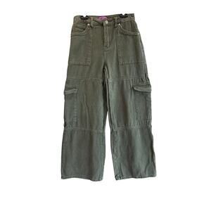 Edikted Cargo Pants Green Wide Leg Utility Pockets High Rise Y2K Streetwear Sz S